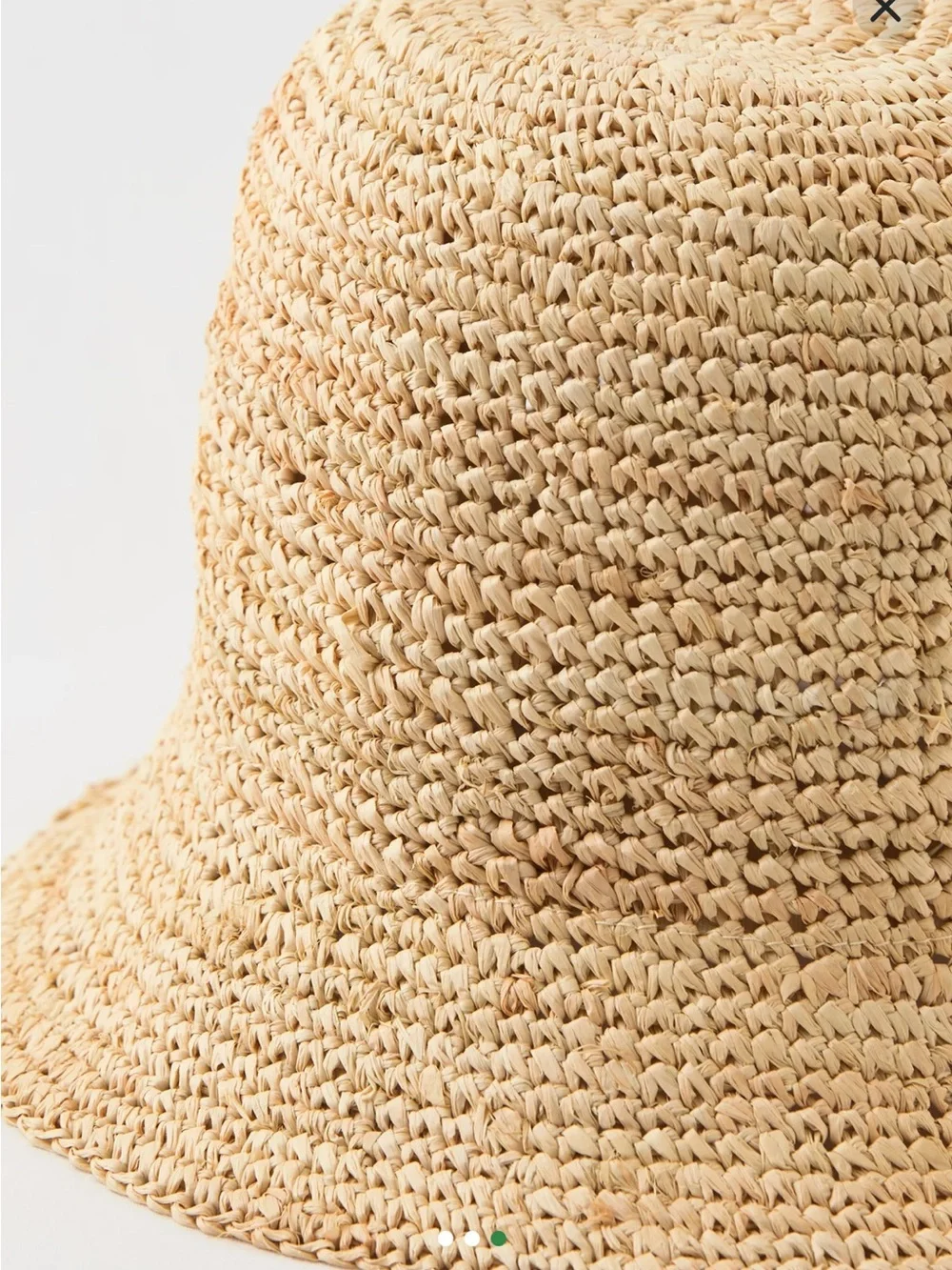 Aerie Straw Crochet Bucket Hat - Natural